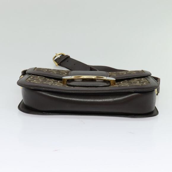 CELINE C Sulky Shoulder Bag Canvas Brown Gold - Picture 9 of 13